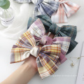 New Fabric Plaid Big Hair Barrettes Bow Knot Fashion Accessories Hairpin Korean Clip Exquisite Spring Clip